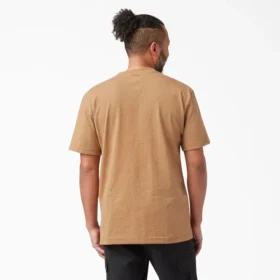 Camisas de manga corta con bolsillo de tejido de punto de peso pesado jaspeado
