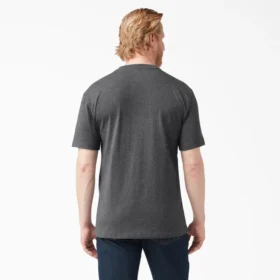 Camisas de manga corta con bolsillo de tejido de punto de peso pesado jaspeado