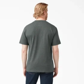 Camisas de manga corta con bolsillo de tejido de punto de peso pesado jaspeado