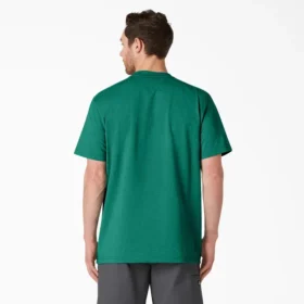 Camisas de manga corta con bolsillo de tejido de punto de peso pesado jaspeado