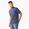 Camisas de manga corta con bolsillo de tejido de punto de peso pesado jaspeado
