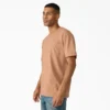 Camisas de manga corta con bolsillo de tejido de punto de peso pesado jaspeado