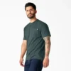 Camisas de manga corta con bolsillo de tejido de punto de peso pesado jaspeado