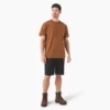 Camisas de manga corta con bolsillo de tejido de punto de peso pesado jaspeado