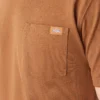 Camisas de manga corta con bolsillo de tejido de punto de peso pesado jaspeado