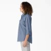 Camisas de trabajo de cambray con lengüeta enrollable para mujer Camisas de trabajo de cambray con lengüeta enrollable para mujer