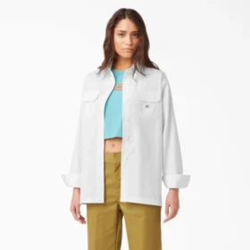 Camisas de trabajo de manga larga de corte holgado para mujer