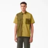 Camisas de trabajo de pantalones cortos con botones de sarga