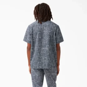 Camisas de trabajo de pantalones cortos con botones de sarga