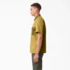 Camisas de trabajo de pantalones cortos con botones de sarga