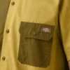 Camisas de trabajo de pantalones cortos con botones de sarga