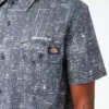Camisas de trabajo de pantalones cortos con botones de sarga