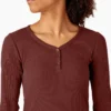 Camisas Henley de manga larga para mujer Camisas Henley de manga larga para mujer