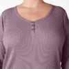 Camisas Henley de manga larga para mujer tallas grandes Camisas Henley de manga larga para mujer tallas grandes