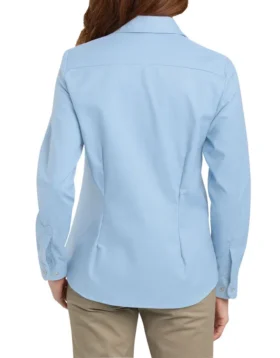 Camisas Oxford elásticas de manga larga para mujer