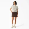 Camiseta corta a rayas con bolsillo para mujer Camiseta corta a rayas con bolsillo para mujer