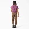 Camiseta corta a rayas con bolsillo para mujer