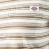 Camiseta corta a rayas con bolsillo para mujer Camiseta corta a rayas con bolsillo para mujer