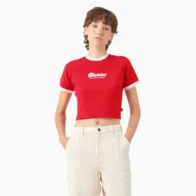 Camiseta corta con cuello redondo para mujer Lewistown