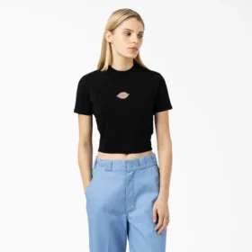 Camiseta corta con logo Maple Valley para mujer