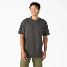 Camiseta de bolsillo de tejido grueso desgastada