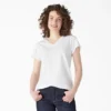 Camiseta de manga corta con cuello en V para mujer