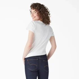Camiseta de manga corta con cuello en V para mujer