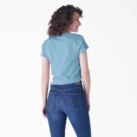 Camiseta de manga corta con cuello en V para mujer