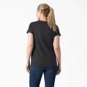 Camiseta de manga corta con cuello en V para mujer