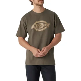 Camiseta de manga corta de peso pesado con logotipo