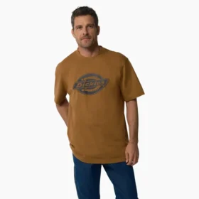 Camiseta de manga corta de peso pesado con logotipo