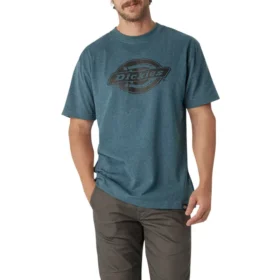 Camiseta de manga corta de peso pesado con logotipo