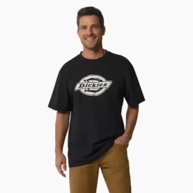 Camiseta de manga corta de peso pesado con logotipo