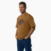 Camiseta de manga corta de peso pesado con logotipo