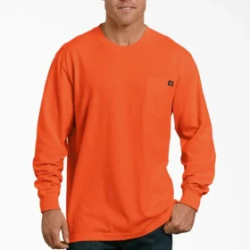 Camiseta de manga larga con bolsillo de neón de tejido grueso
