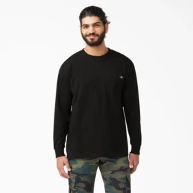 Camiseta de manga larga con bolsillo de tejido grueso