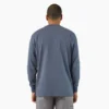 Camiseta de manga larga con bolsillo, tejido de punto jaspeado de peso pesado