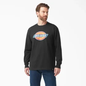 Camiseta de manga larga con gráfico del logotipo tricolor