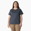 Camiseta de pantalón corto con bolsillo para mujer, talla grande, tejido grueso Camiseta de pantalón corto con bolsillo para mujer, talla grande, tejido grueso