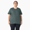 Camiseta de pantalón corto con bolsillo para mujer, talla grande, tejido grueso Camiseta de pantalón corto con bolsillo para mujer, talla grande, tejido grueso