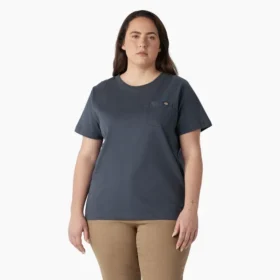 Camiseta de pantalón corto con bolsillo para mujer, talla grande, tejido grueso