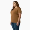 Camiseta de pantalón corto con bolsillo para mujer, talla grande, tejido grueso Camiseta de pantalón corto con bolsillo para mujer, talla grande, tejido grueso