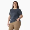 Camiseta de pantalón corto con bolsillo para mujer, talla grande, tejido grueso Camiseta de pantalón corto con bolsillo para mujer, talla grande, tejido grueso