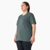 Camiseta de pantalón corto con bolsillo para mujer, talla grande, tejido grueso Camiseta de pantalón corto con bolsillo para mujer, talla grande, tejido grueso