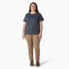 Camiseta de pantalón corto con bolsillo para mujer, talla grande, tejido grueso Camiseta de pantalón corto con bolsillo para mujer, talla grande, tejido grueso