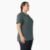 Camiseta de pantalón corto con bolsillo para mujer, talla grande, tejido grueso Camiseta de pantalón corto con bolsillo para mujer, talla grande, tejido grueso