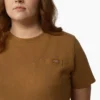 Camiseta de pantalón corto con bolsillo para mujer, talla grande, tejido grueso Camiseta de pantalón corto con bolsillo para mujer, talla grande, tejido grueso