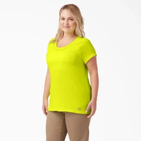 Camiseta de pantalón corto con bolsillo y tecnología de refrigeración para mujer talla grande
