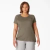 Camiseta de pantalón corto con bolsillo y tecnología de refrigeración para mujer talla grande Camiseta de pantalón corto con bolsillo y tecnología de refrigeración para mujer talla grande