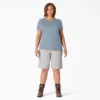 Camiseta de pantalón corto con bolsillo y tecnología de refrigeración para mujer talla grande Camiseta de pantalón corto con bolsillo y tecnología de refrigeración para mujer talla grande